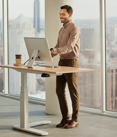 Adjustable Standing Desk With Drawers