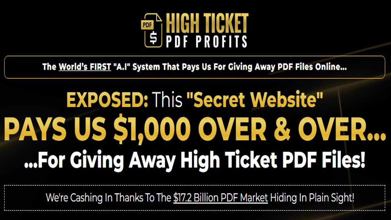 High Ticket PDF Profits Review